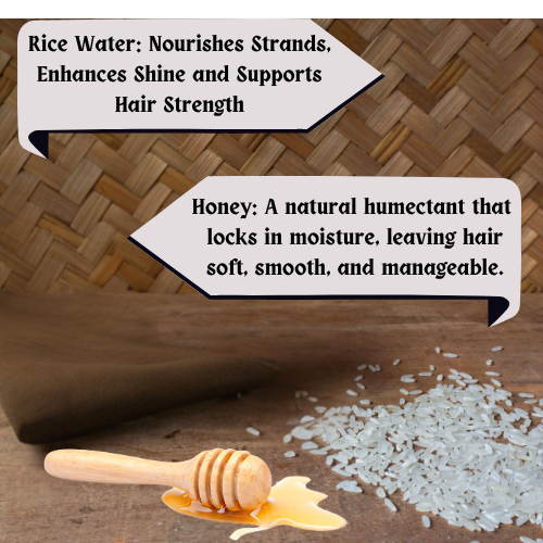 Vineroots Rice Water and Honey Shampoo | For Smoother, Shinier Hair | Sulphate & Paraben Free | For Women & Men | All Hair Types | 250 ml | Get Biotin Hair Conditioner Free