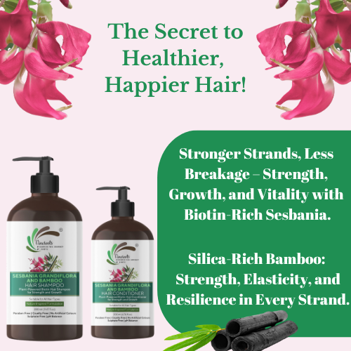 Vineroots Biotin Shampoo & Conditioner Combo - Plant Based | Sesbania & Bamboo for Strength, Volume & Damage Repair | Sulfate & Paraben-Free | For Women & Men , All Hair Types | 280ml + 200ml |Get Free Sunscreen Body Lotion (190ml)