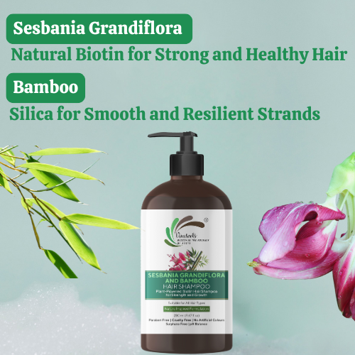Vineroots Biotin Shampoo – Plant-Based | Sesbania & Bamboo for Strength, Volume & Nourishment | Sulphate & Paraben-Free | For Women & Men, All Hair Types | 280ml + Free Biotin Hair Conditioner