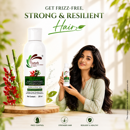 Vineroots Biotin Hair Conditioner – Plant-Based Sesbania & Bamboo | Strengthens, Nourishes & Adds Shine | Sulphate & Paraben-Free | For Men & Women, All Hair Types – 250ml | Get a Free Neem Comb