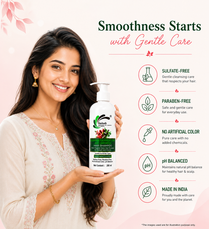 Vineroots Biotin Shampoo – Plant-Based | Sesbania & Bamboo for Strength, Volume & Nourishment | Sulphate & Paraben-Free | For Women & Men, All Hair Types | 280ml